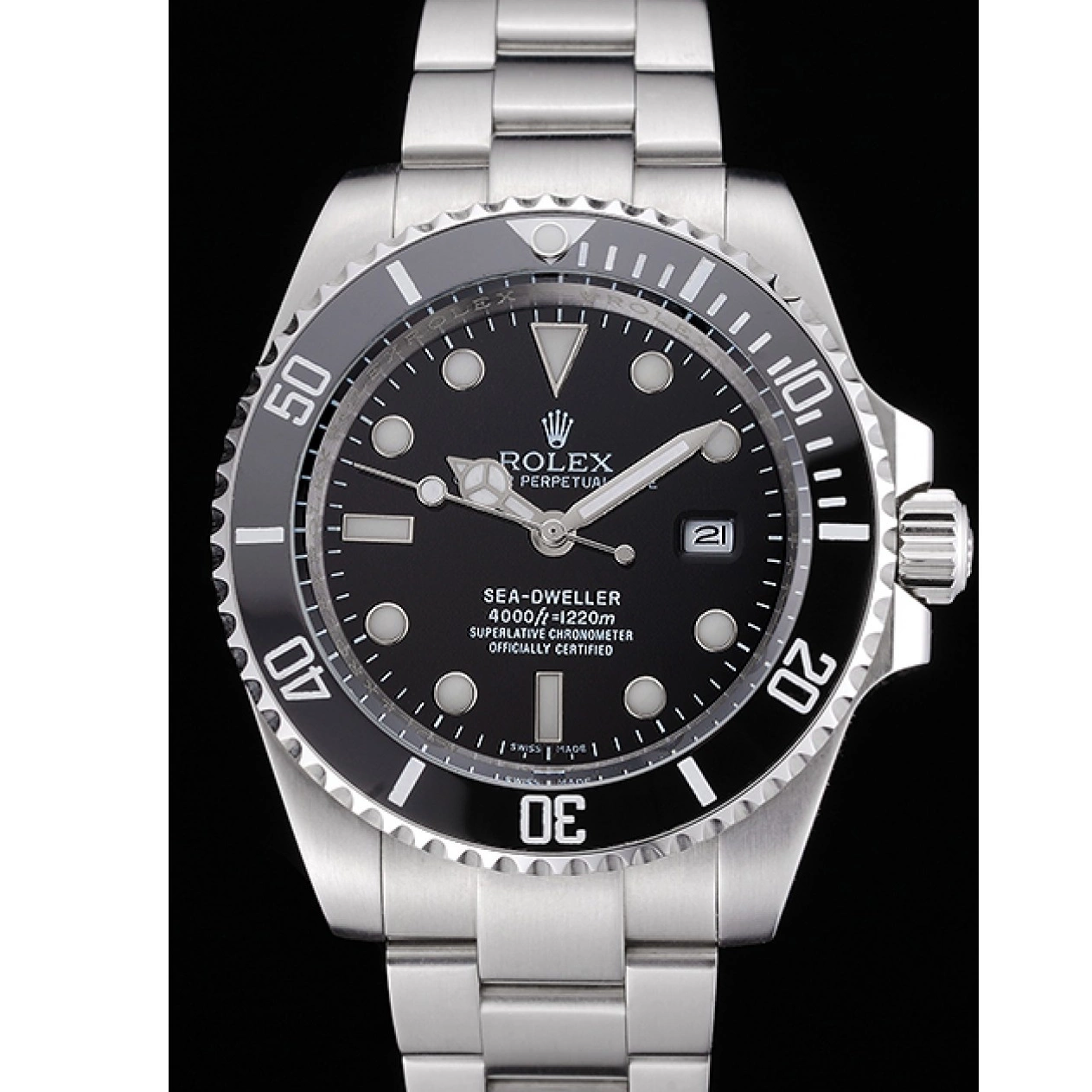 Sky 622837 Stainless Steel Black Case Bracelet Dial And Dwellerr Rolex 0822